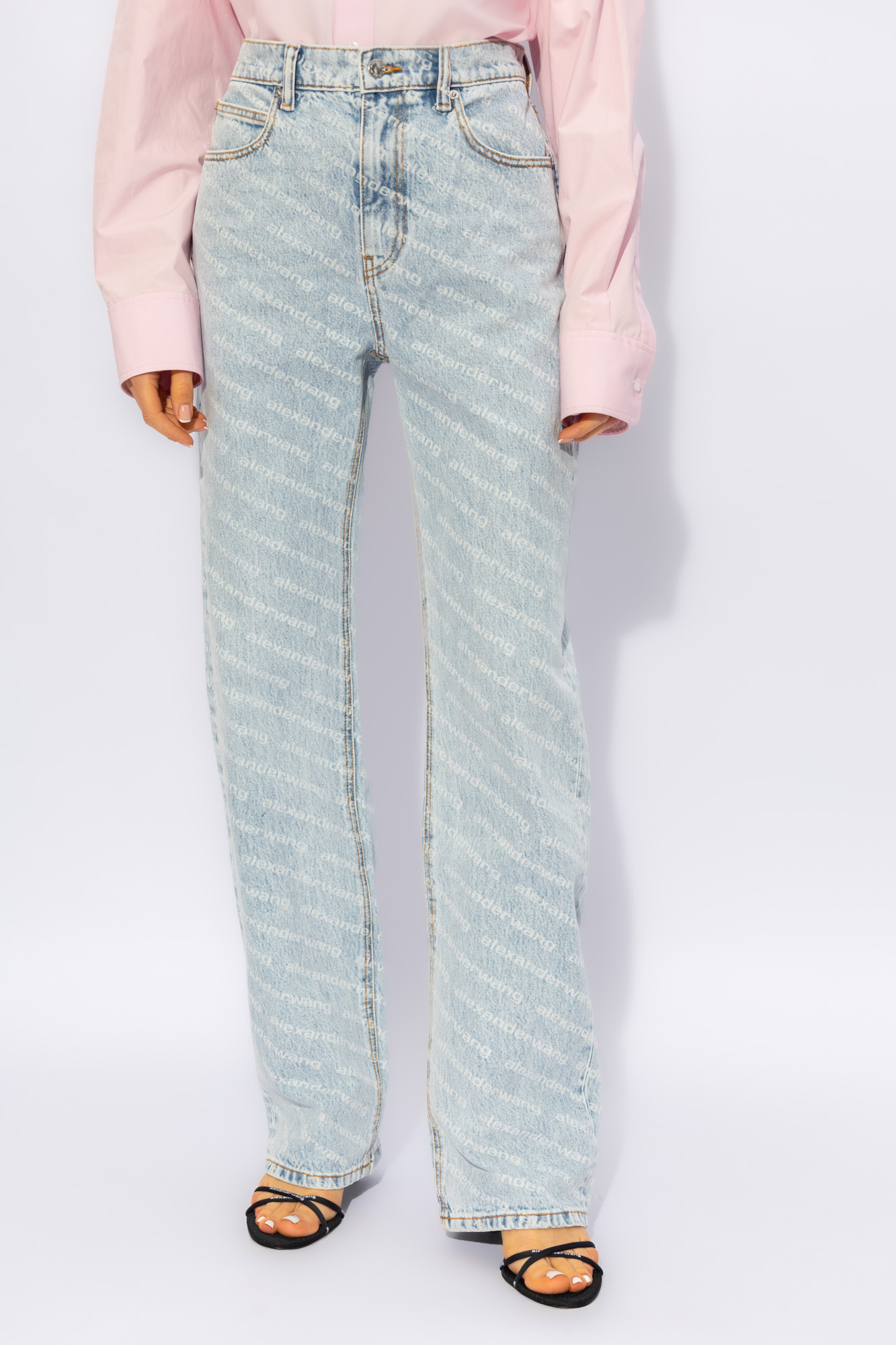 【関税・送料込み】Alexander Wang Straight Leg Jeans Alexander Wang Layered straight-leg Jeans | Blue | FARFETCH